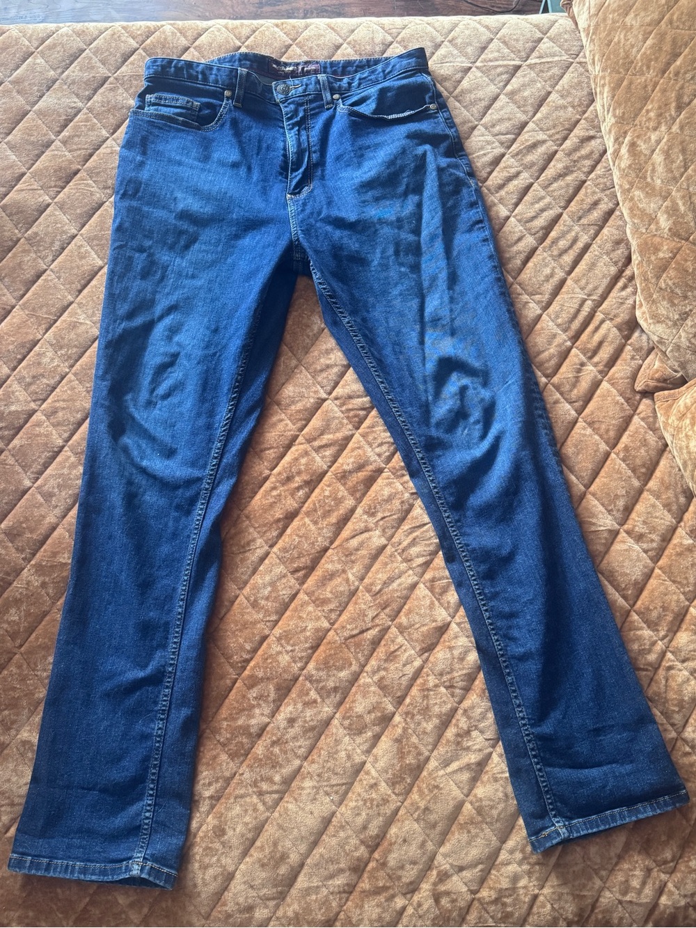 Johnston & Murphy Men’s Dark Blue Straight-Leg Jeans